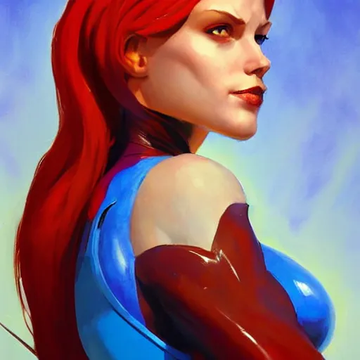 Prompt: greg manchess portrait painting of mystique x - men as overwatch character, medium shot, asymmetrical, profile picture, organic painting, sunny day, matte painting, bold shapes, hard edges, street art, trending on artstation, by huang guangjian and gil elvgren and sachin teng