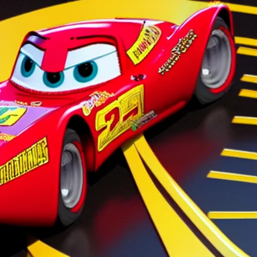 Prompt: photo of lightning mcqueen winning an oscar