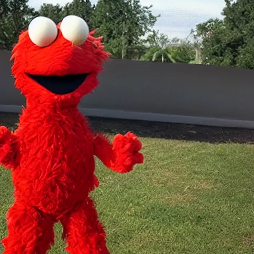 elmo with a pistol