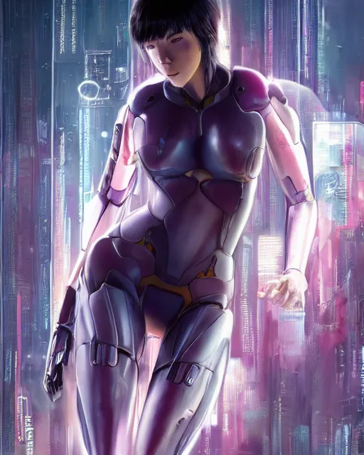 Image similar to weta disney pixar movie still portrait photo of motoko kusanagi ghost in the shell : : as cyborg woman by pixar : : by weta, wlop, ilya kuvshinov, rossdraws, artgerm, marvel, maxim cover, latex, octane render, sweaty, iridescent, bright morning, anime, liosh, mucha : :