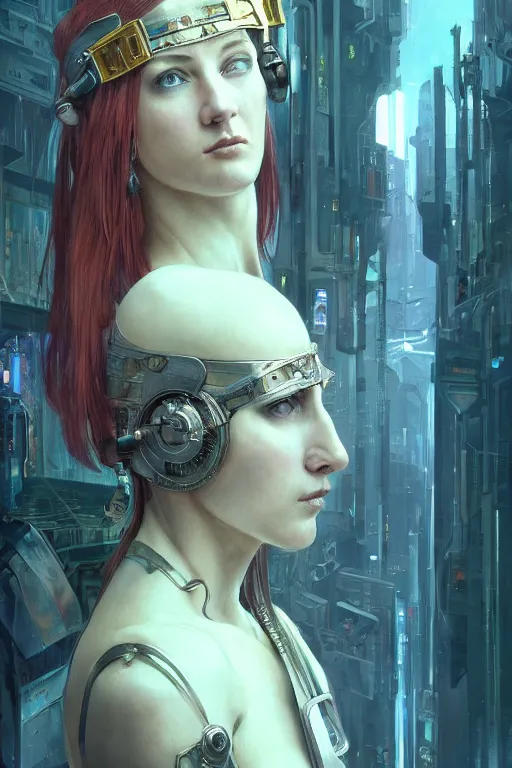 Prompt: A film still of a cyberpunk woman as a Roman Caesar, highly detailed, digital painting, artstation, concept art, sharp focus, illustration, cinematic lighting, art by artgerm and greg rutkowski and alphonse mucha diffuse lighting, fantasy, intricate, elegant, highly detailed, lifelike, photorealistic, digital painting, artstation, illustration, concept art, smooth, sharp focus, art by John Collier and Albert Aublet and Krenz Cushart and Artem Demura and Alphonse Mucha