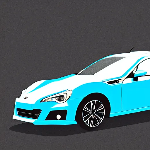 Prompt: vector art of a single blue subaru brz, isometric, 4 k, detailed lighting