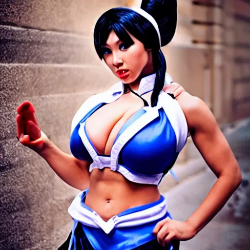 Image similar to a photo of a woman cosplaying as Chun-Li, realistic, high definition