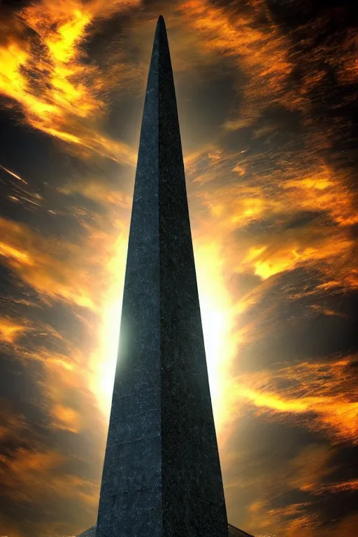 Prompt: buenos aires obelisk as a spaceship taking off, photorealistic sci - fi dramatic lighting fantasy art wallpaper