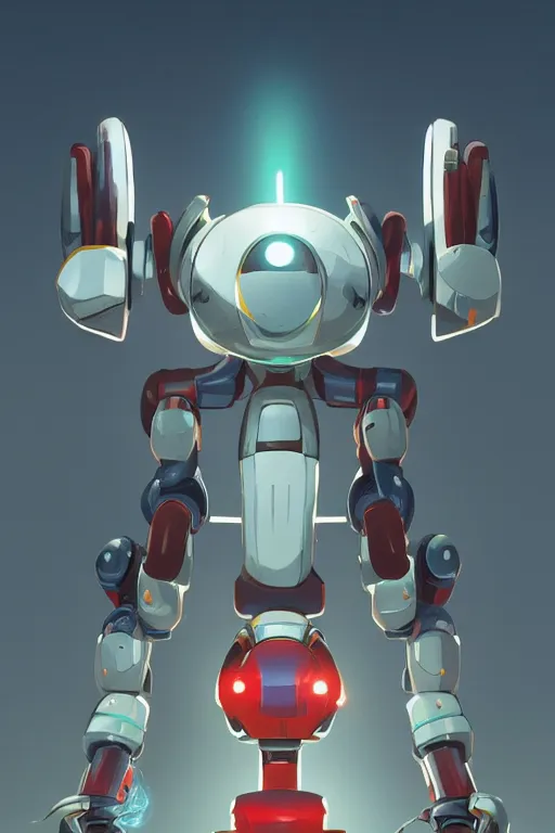 Image similar to metabots medabots medarotto medarot robot minimalist comics, behance hd by jesper ejsing, by rhads, makoto shinkai and lois van baarle, ilya kuvshinov, rossdraws global illumination ray tracing hdr radiating a glowing aura