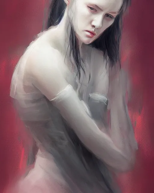 Image similar to ghost, portrait by wlop and loish, digital art