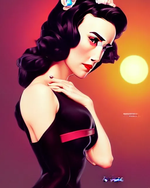 Image similar to a pin up and beautiful fashion charming dreamlke jennifer connelly, symmetrical face, symmetrical eyes, character art, art by artgerm lau and wlop and and ilya kuvshinov and john singer sargent, joshua middleton comic art