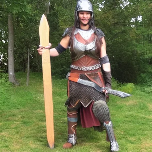 Prompt: full body photo of a valkyrie with a giant axe