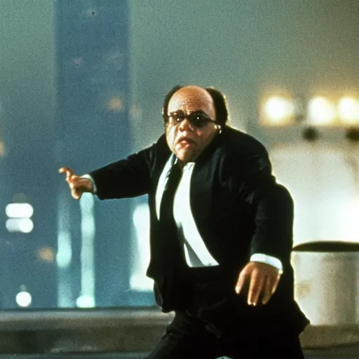 Image similar to danny devito in die hard movie still action