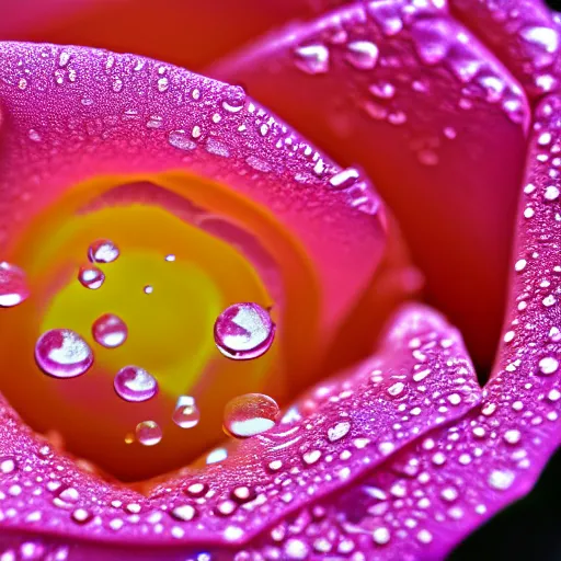 Image similar to macro photograph of a rose with water droplets on the petals