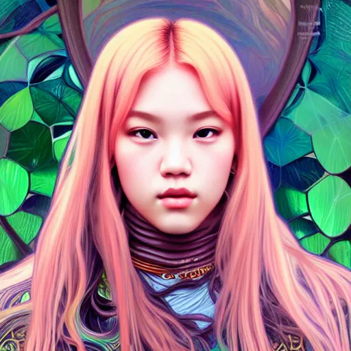 Image similar to portrait of jossi of blackpink, highly detailed, digital painting, smooth, sharp focus, illustration, ultra realistic, 8 k, art by artgerm and alphonse mucha