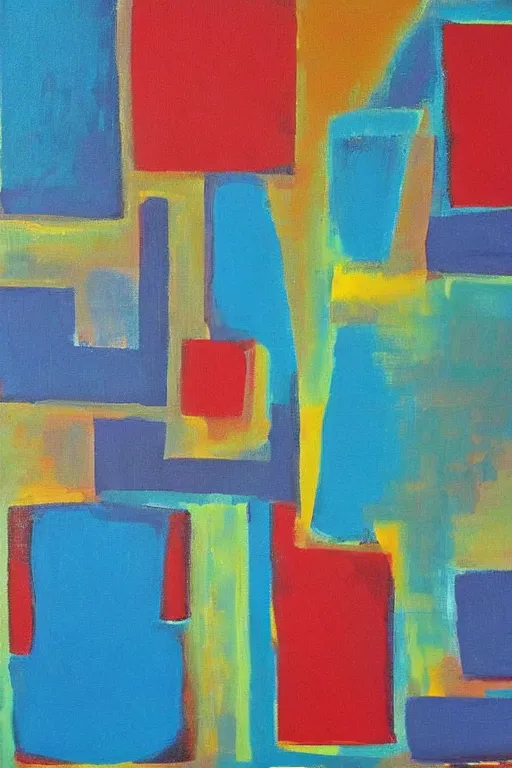 Image similar to mid century modern art retro abstract on canvas by darla mckenna