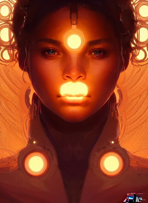 Image similar to symmetry!! portrait of apex legends, intricate, elegant, glowing lights!! highly detailed, digital painting, artstation, concept art, smooth, sharp focus, illustration, art by artgerm and greg rutkowski and alphonse mucha