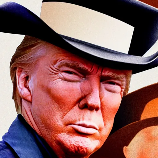 Prompt: donald trump as clint eastwood squinting at high noon in the style of a clint eastwood movie, the good, the bad and the ugly, abraham lincoln, clint eastwood, steven seagal, vibe, bud spencer, donald trump, glory days, justice, american flag, patriotism, apple pie, black and white, artgerm, trending on artstation