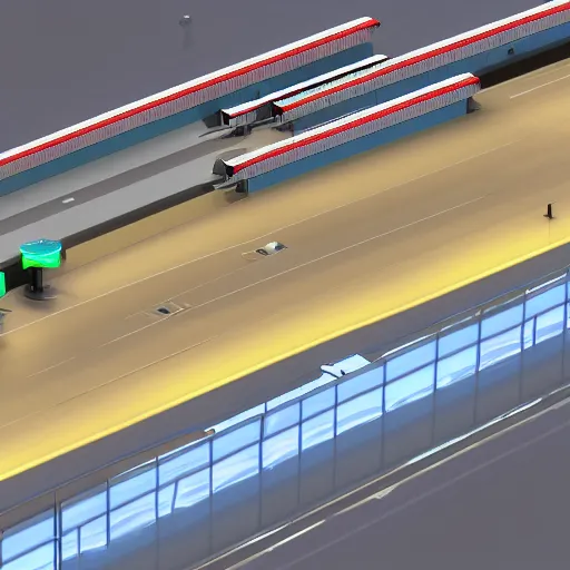 Image similar to screenshot from a 3 d video game about airport conveyor belts