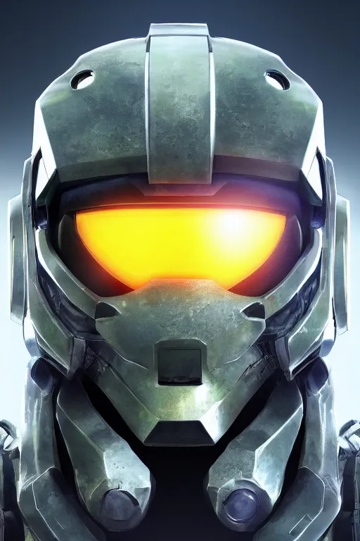 Image similar to robot ninja mask helmet halo master chief radiating a glowing aura global illumination ray tracing hdr fanart arstation by ian pesty and katarzyna da „ bek - chmiel