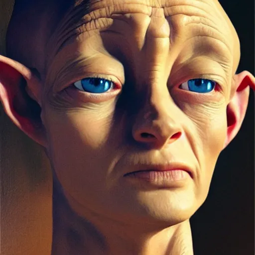 Prompt: ultra realistic portrait painting of tilda swinton as dobby, art by frank frazetta, 4 k, ultra realistic, highly detailed, epic lighting