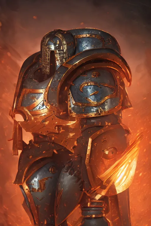 Image similar to armor portrait heros warhammer 4 0 k horus heresy fanart - the primarchs emperor by johannes helgeson animated with vfx concept artist & illustrator global illumination ray tracing hdr fanart arstation zbrush central hardmesh 8 k octane renderer comics stylized