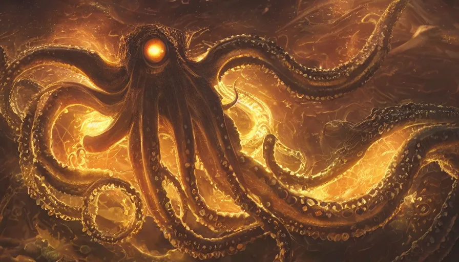 giant ancient alien tentacles artwork by yoshitaka | Stable