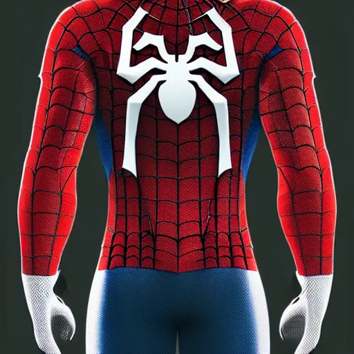 Image similar to spider - man wearing a sweater made of curly brown hair, trending on artstation, digital art