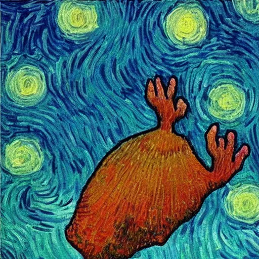 Image similar to “axolotl in style of Van Gogh”