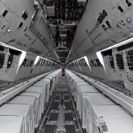 Prompt: a view from a boeing cc - 1 7 7 globemaster cargo bay