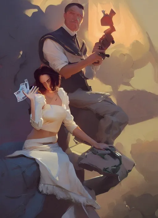 Image similar to portrait of jame bond, painting by sargent and leyendecker, fantasy, asymmetrical, intricate, elegant, matte painting, illustration, hearthstone, by rhads, by greg rutkowski, by greg tocchini, by james gilleard, by joe fenton