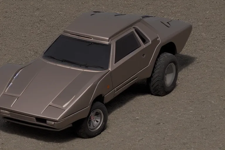 Prompt: designed by giorgetto giugiaro stylized poser of a single 1 9 8 7 dakar pajero gto, movie still from bladerunner 2 0 4 9