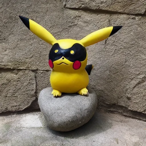 Image similar to Pikachu Sculpture made out of stone