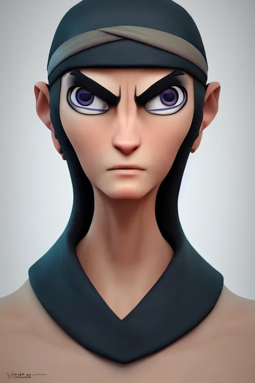 Image similar to a centered stylized render of a cool ninja, by dreamworks, by pixar, by viktoria gavrilenko, by leticia gillett, by lois van baarle, perfect face, 3 d, 8 k