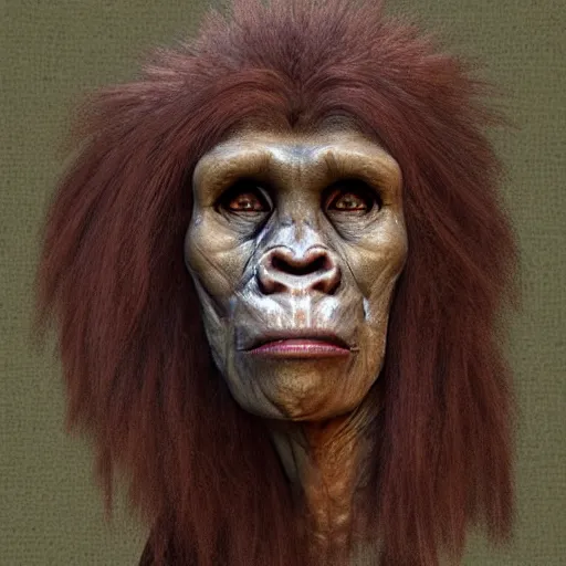 Image similar to Marjorie Taylor Green as a Neanderthal, ultra detailed