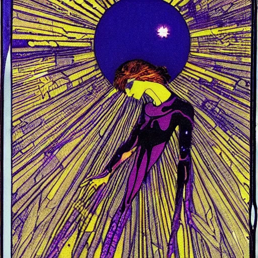 Prompt: Liminal space in outer space by Harry Clarke