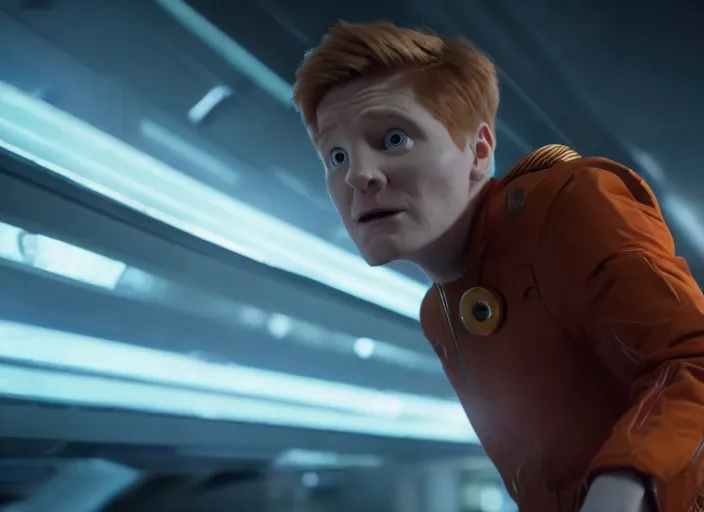 Image similar to film still of philip j fry in the scifi movie, 4 k