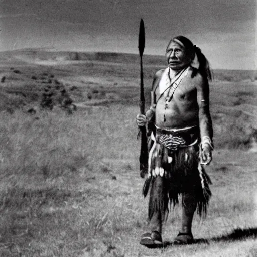 Prompt: 2 d native american walking to the right