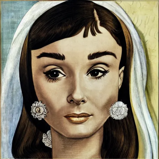 Image similar to audrey hepburn art by botticelli