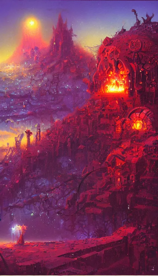 Prompt: life and death mixing together, by paul lehr,