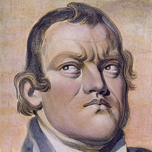 Prompt: thankful man, portrait by William Blake