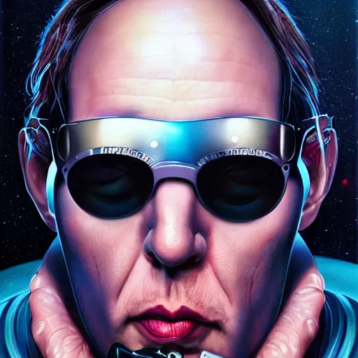 Image similar to Biopunk portrait of Hans Zimmer, Pixar style, by Tristan Eaton Stanley Artgerm and Tom Bagshaw.