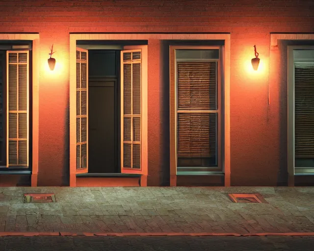 Image similar to view of a moonlit street in de rosse buurt, a window with a red light containing an anthropromorphic nvidia gpu, photorealistic atmospheric sensual lighting