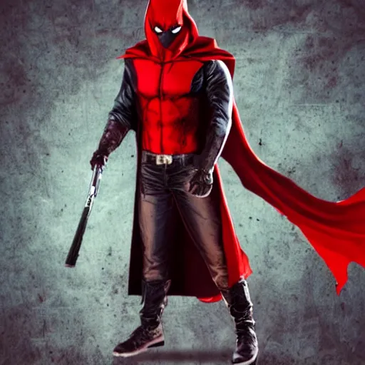 Prompt: the red hood from batman
