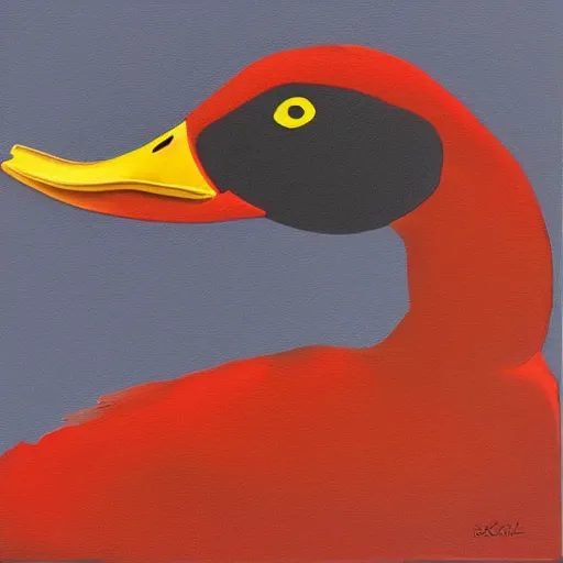 Prompt: red duck abstract profile picture