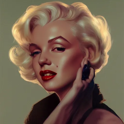 Image similar to portrait of marilyn monroe, intricate, elegant, highly detailed, digital painting, artstation, concept art, smooth, sharp focus, illustration, art by artgerm and greg rutkowski and alphonse mucha and william - adolphe bouguereau