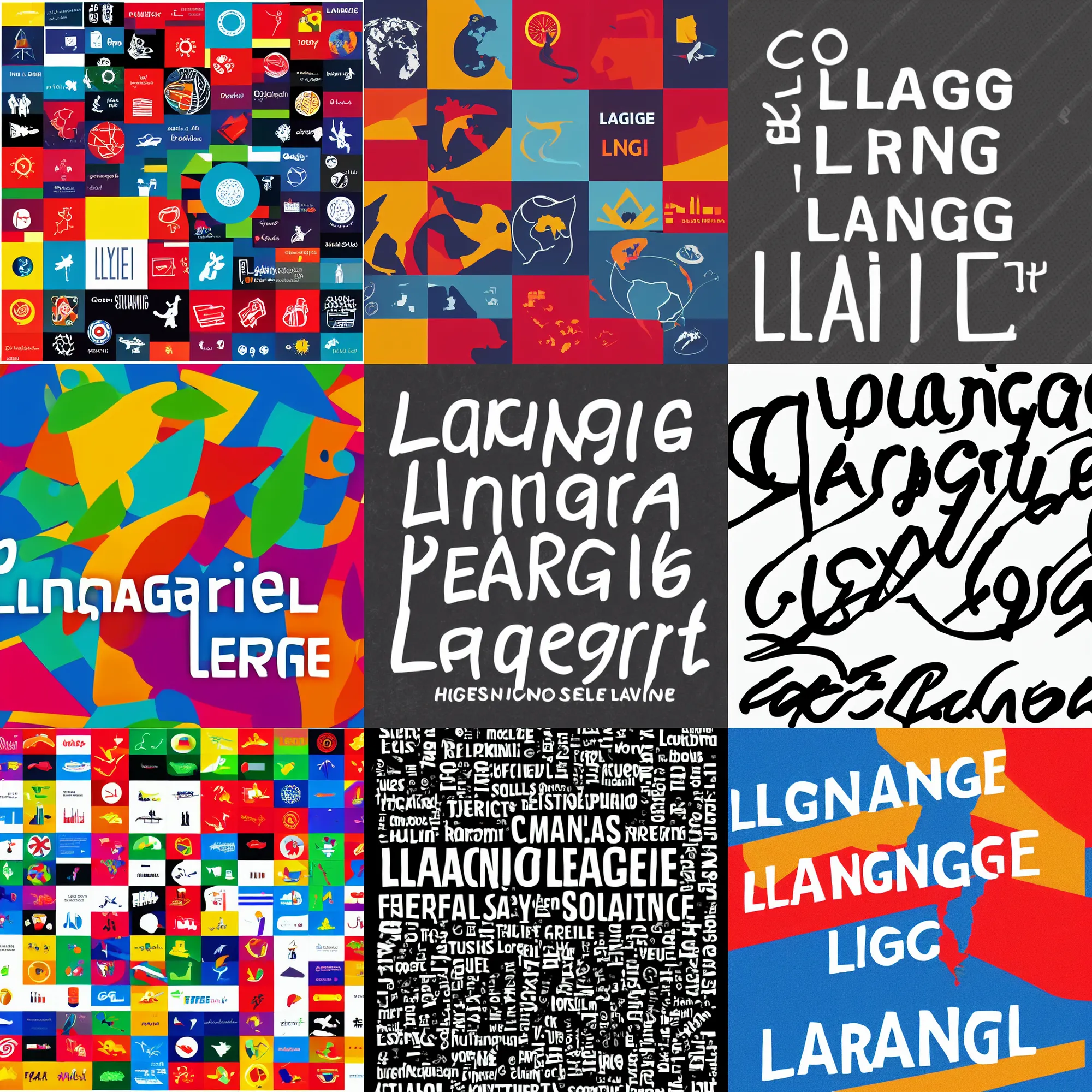 Prompt: language learning logo, high contrast, big, simple, modern, beautiful, stunning