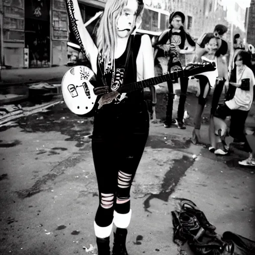 Prompt: ''riot grrl punk singer in the early 1990s''