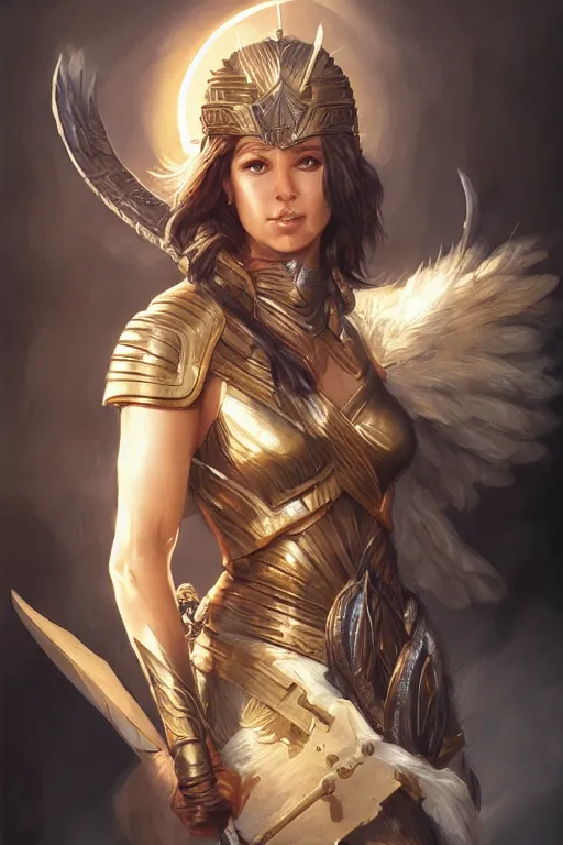 Image similar to amazon valkyrie athena, d & d, fantasy, portrait, highly detailed, headshot, digital painting, trending on artstation, concept art, sharp focus, illustration, art by artgerm and greg rutkowski and magali villeneuve