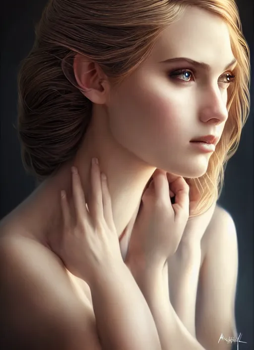 Image similar to a gorgeous female photo, professionally retouched, soft lighting, wearing a feather dress, realistic, smooth face, perfect eyes, wide angle, sharp focus on eyes, 8 k high definition, insanely detailed, intricate, elegant, art by artgerm and greg rutkowski and mark hill