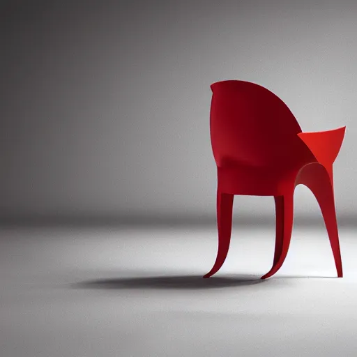 Prompt: a chair designed after a fox, advertising photography