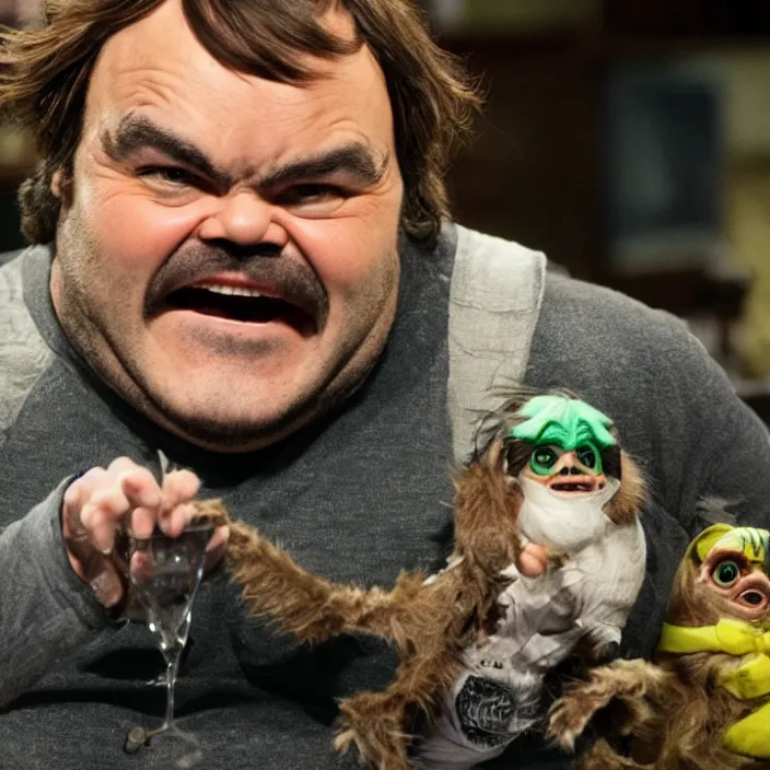 Image similar to jack black starring in gremlins, 8 k,