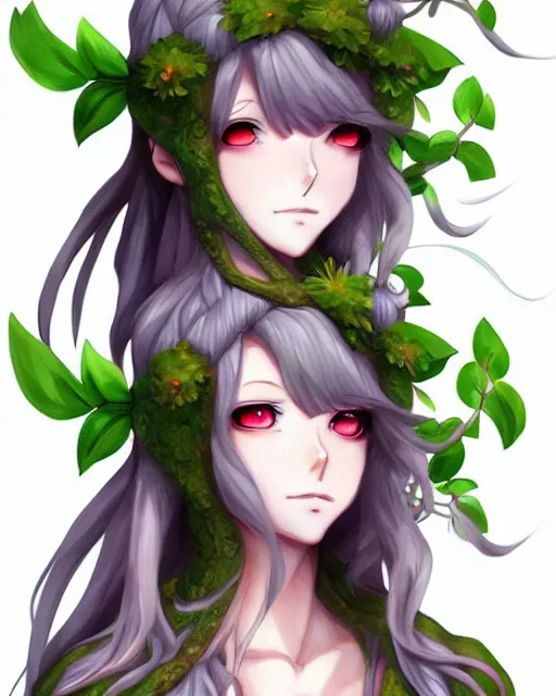 Image similar to character concept art of an anime dryad | | cute - fine - face, pretty face, realistic shaded perfect face, fine details by hyeyoung kim, trending on artstation