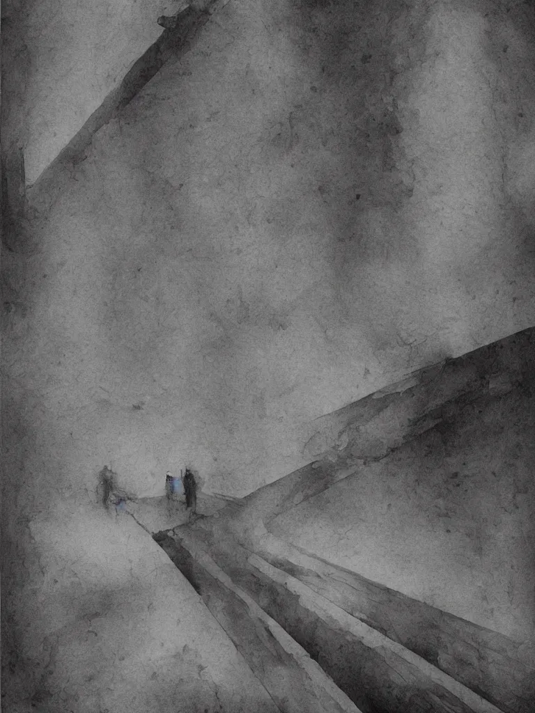 Image similar to derealization in the dark concept art, blunt borders, rule of thirds